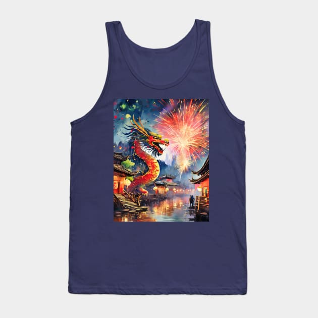 Chinese dragon new year Tank Top by psychoshadow